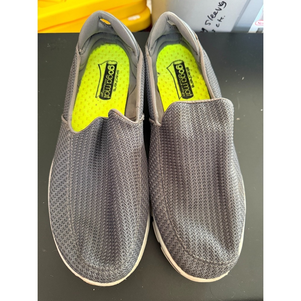 Sketchers Goga Mat Grey Slip On Shoes in 9.5